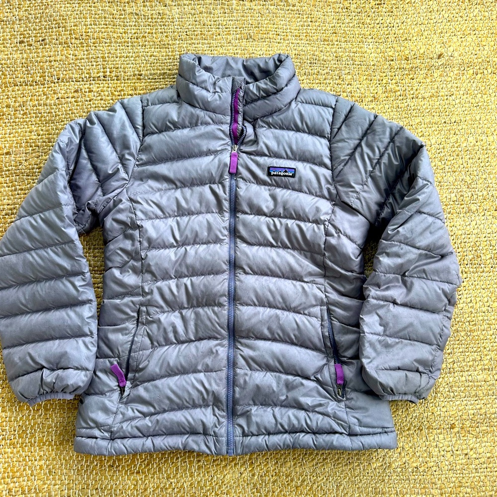 Patagonia‎ Girls Down Sweater Jacket. Purple full zip size xl 14